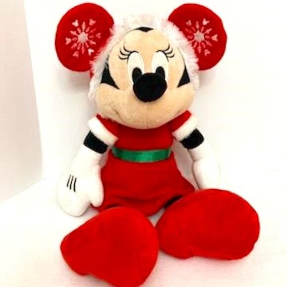 Disney Baby Minnie Mouse Snowflake & Crinkle Ears Christmas Stuffed Animal - Picture 1 of 10